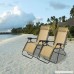 PARTYSAVING 2-Piece Infinity Zero Gravity Outdoor Lounge Patio Folding Reclining Chair Tan - B0131L5KY0