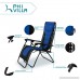 PHI VILLA Padded Zero Gravity Lounge Chair Patio Foldable Adjustable Reclining with Cup Holder for Outdoor Yard Porch Blue - B077JS1BH9