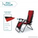 PHI VILLA Padded Zero Gravity Lounge Chair Patio Foldable Adjustable Reclining with Cup Holder for Outdoor Yard Porch Red - B077JRC613
