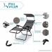 PHI VILLA Textilene Zero Gravity Lounge Chair Patio with Canopy Folding Adjustable Reclining Chair Light Grey - B077JJXFT9