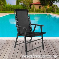 Pure Garden Suspension Folding Chair for Indoor/Outdoor Use- Portable Armchair with Durable Frame for Sport Events Patio Beach and More by (Black) - B079C7H56V