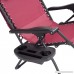 Red Wine Foldable Recliner Lounge Chair Zero Gravity Fabric Seat w/Shade Canopy & Removable Cup Holder - B07CT2MRKF