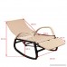 Sundale Outdoor Indoor Wicker Rattan Rocking Chair with Cushion Zero Gravity Lounge Chair Vintage Recliners with Penumatic Adjustment for Patio Pool Deck Home Weight Capacity 330 LBS Beige - B07D2CRQHH