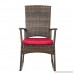 APEX LIVING KD Wicker Rocking Chair Patio Leisure Chair with Red Cushion - B01MQCYRIS