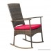 APEX LIVING KD Wicker Rocking Chair Patio Leisure Chair with Red Cushion - B07BMPS6F4