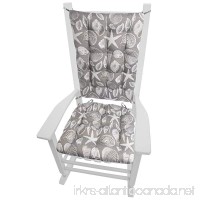 Barnett Products Shoreline Grey Porch Rocker Cushions - Extra-Large - Indoor/Outdoor: Fade Resistant Mildew Resistant - Latex Foam Fill - Reversible MADE IN USA (Gray/White Seashells) - B07DY2498L