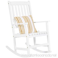 Best Choice Products Indoor Outdoor Traditional Slat Wood Rocking Chair Furniture for Patio  Porch  Living Room - White - B0732C2RP7