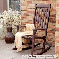 Coral Coast Indoor or Outdoor Mission Slat Rocking Chair Dark Brown - B01DU1W170