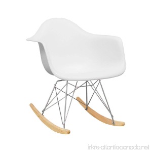 Ergo Furnishings Mid-Century Eiffel Tower Molded Plastic Rocker Rocking Chair White - B074VZVMVZ