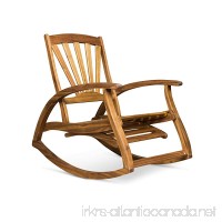 Great Deal Furniture Alva Outdoor Acacia Wood Rocking Chair with Footrest Teak Finish - B07DN4M97V