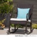 Great Deal Furniture Muriel Outdoor Wicker Rocking Chair with Cushion Dark Brown and Cream - B07BGT1PGJ