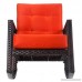 Merax Cushioned Rattan Rocker Chair Rocking Armchair Outdoor Patio Wicker - B01GH1A2UI
