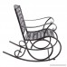 MyGift Decorative Dark Brown Woven Metal Rocking Chair/Outdoor Patio & Deck Furniture Rocker - B01AYSNMH0