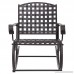 MyGift Decorative Dark Brown Woven Metal Rocking Chair/Outdoor Patio & Deck Furniture Rocker - B01AYSNMH0