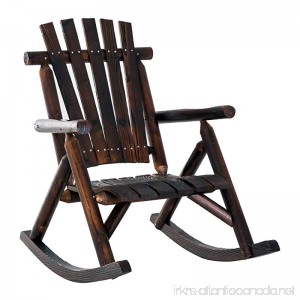 Outsunny Fir Wood Rustic Outdoor Patio Adirondack Rocking Chair Furniture - B07BSRCSHJ