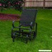 Patio Wicker Gliders Steel Frame Rocking Chair for Outdoor Inside(Black) - B07B7M3CDS