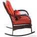 TANGKULA Wicker Rocking Chair Outdoor Porch Garden Lawn Deck Wicker All Weather Steel Frame Rocker Patio Furniture w/Cushion (red cushion) 27 Lx34.5 Wx37.5 H - B07B27G47K