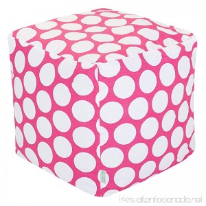 Majestic Home Goods Hot Pink Large Polka Dot Cube Small - B00A8XSP1A