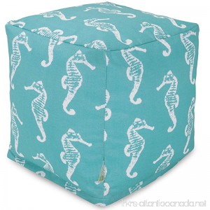 Majestic Home Goods Teal Sea Horse Indoor/Outdoor Bean Bag Ottoman Pouf Cube 17 L x 17 W x 17 H - B00NC2NFMS