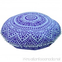 White and Purple Indian Large Mandala Floor Pillow Comfortable Home Car Bed Sofa Large Mandala Floor Pillows Round Bohemian Meditation Cushion Cover Ottoman Pouf Cover - B075Z2Y793
