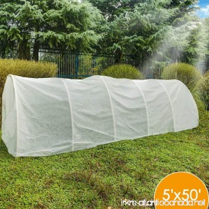 Agfabric Row Cover Plant Shade 0.55oz Fabric of 5x50ft Plant Cover for Bug Barrier - B07F8VVV5R