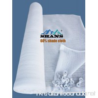SHANS 60% UV Resistant Fabric Shade Cloth Pure White With Clips Free (60% 10ft x 10ft) - B06XX1NS6J
