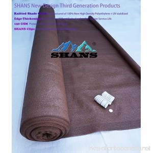 SHANS New Design Brown 90% UV Shade Fabric For Patio 6Ft by 10Ft with Plastic Grommets Clips Free - B01H1J6IO4