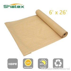 Shatex 90% Sun Shade Fabric for Pergola Cover Porch Vertical Screen 6' x 26' Beige - B015261CH6