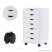 DEVAISE 7 Drawers Chest Storage Dresser Cabinet on Removable Wheels (White) - B06Y5X6NN2