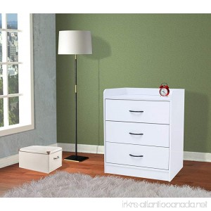 Kings Brand Furniture Jericho White Wood 3 Drawer Chest - B079G4YCKZ
