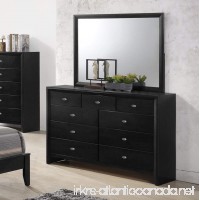 Roundhill Furniture Gloria Black Finish Wood Dresser and Mirror - B00BK7TJV8