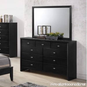 Roundhill Furniture Gloria Black Finish Wood Dresser and Mirror - B00BK7TJV8