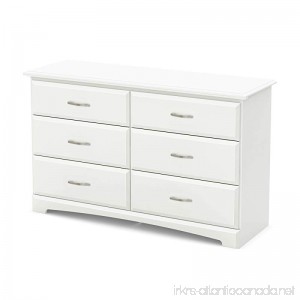 South Shore Callesto 6-Drawer Double Dresser Pure Black with Dull Nickel Handles - B00ZBA3KZQ