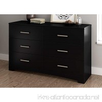 South Shore Gramercy 6-Drawer Double Dresser Pure Black with Brushed Nickel Handles - B071W9L4JG