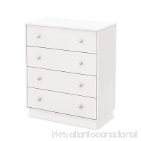 South Shore Litchi 4-Drawer Dresser  Pure White with Nickel Finish Knobs - B00H24FVBU