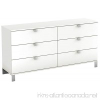 South Shore Spark Collection 6-Drawer Double Dresser  Pure White with Satin Nickel Handles - B004H8OYIK