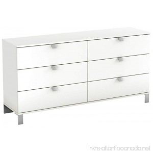 South Shore Spark Collection 6-Drawer Double Dresser Pure White with Satin Nickel Handles - B004H8OYIK