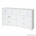 South Shore Tiara 6-Drawer Double Dresser Pure White with Jewel-Like Handles - B016VE4QSU