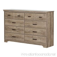 South Shore Versa Collection 8-Drawer Double Dresser Weathered Oak with Antique Handles - B0722KKDPS