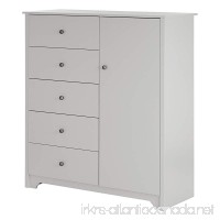 South Shore Vito Door Chest with 5 Drawers  Soft Gray - B01IF0DPGC