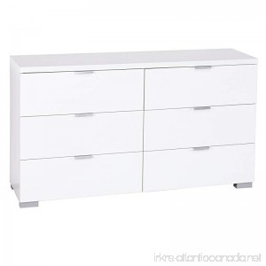 Target Marketing Systems Zuri Series Fusion Collection Contemporary 6 Drawer Chest White - B075B269W2