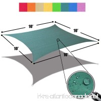 Alion Home 10' x 10' Waterproof Woven Sun Shade Sail in Vibrant Colors (Forest Green) - B01MY5DJ24