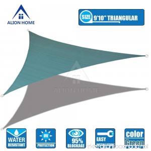 Alion Home Waterproof Woven Sun Shade Sail - Forest Green (9 ft 10 Triangular) - B01FTIV23Q