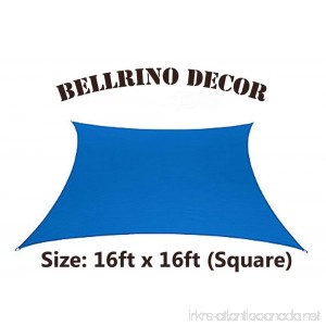 BELLRINO DECOR Thick and Strong Sun Shade Sail Square 16 X 16 FEET BLUE - B01JNFJYYK