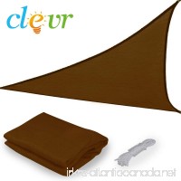 Clevr 18'x18'x18' Premium UV Triangle Sun Shade Canopy Sail for Outdoor Garden Patios & Playgrounds  Brown - Includes Storage Bag - B00X87AEBM