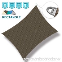 Coarbor 20'x24' Rectangle Sun Shade Sail Wire Rope Hemmed All Edges Super Heavy Duty Strong Double Stitched Seam Perfect for Patio Deck Yard Garden -Customized Brown - B07BLXC7YD