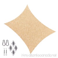 Cool Area Rectangle 13' X 19'8'' Sun Shade Sail with Stainless Steel Hardware Kit  UV Block Fabric Patio Shade Sail in Color Sand - B00J2KBS14