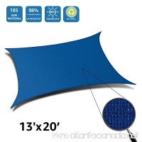 DOEWORKS Rectangle 13' X 20' Sun Shade Sail  UV Block for Outdoor Patio Garden Facility and Activities  Blue - B0779PSX71