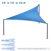 E&K Sunrise 13' x 13' x 18' Right Triangle Sun Shade Sail  Shade Fabric Cover Backyard Deck Sail Canopy UV Block - Blue - B077S84LRK