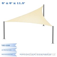 E&K Sunrise 8' x 8' x 11' Right Triangle Sun Shade Sail  Shade Fabric Cover Backyard Deck Sail Canopy UV Block - Beige - B0784QQBZ6